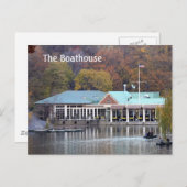 Das Boathouse im Park, Herbst-Foto Postkarte (Vorne/Hinten)