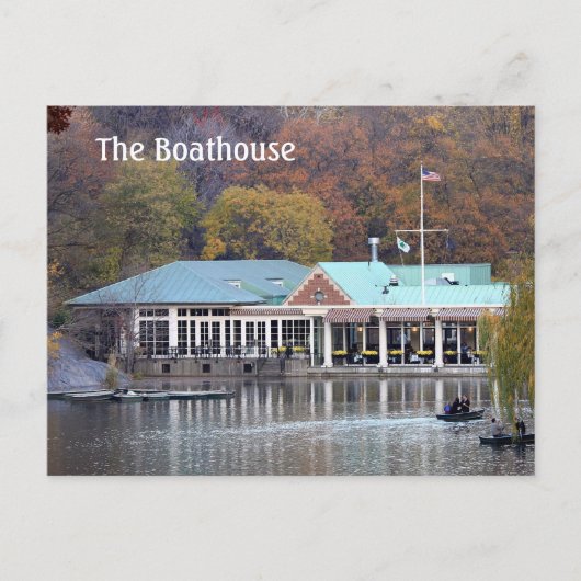 Das Boathouse im Park, Herbst-Foto Postkarte (Vorderseite)