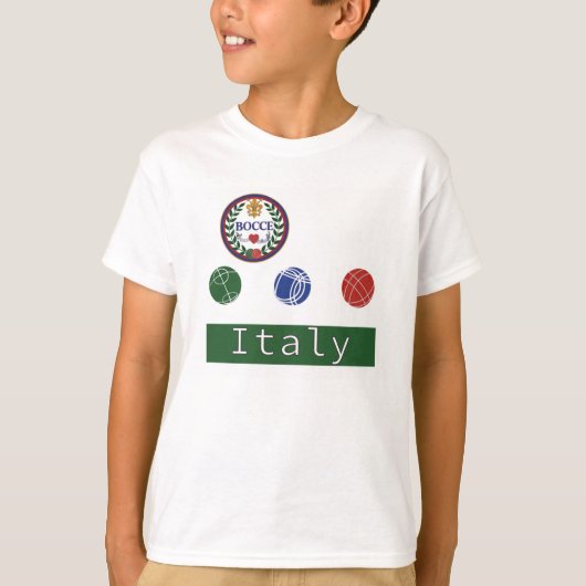 Das Bocce des Kindes Ball-Italien-T - Shirt (Vorderseite)
