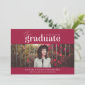 DAS BOLD-ABBILD | FOTO ABSCHLUSS INVITATION EINLADUNG (Stehend Vorderseite)