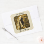 Das Bookworm-Buchzeichen Quadratischer Aufkleber (Umschlag)