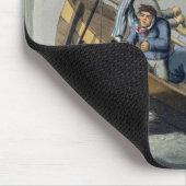 Das Boot eines Schiffs, das einen Wal, graviert Mousepad (Ecke)