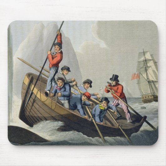 Das Boot eines Schiffs, das einen Wal, graviert Mousepad (Vorne)