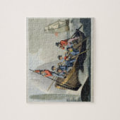 Das Boot eines Schiffs, das einen Wal, graviert Puzzle (Vertikal)