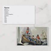 Das Boot eines Schiffs, das einen Wal, graviert Visitenkarte (Vorne/Hinten)