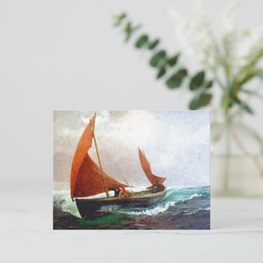 Das Boot erreicht den Strand Postkarte (Stehend Vorderseite)