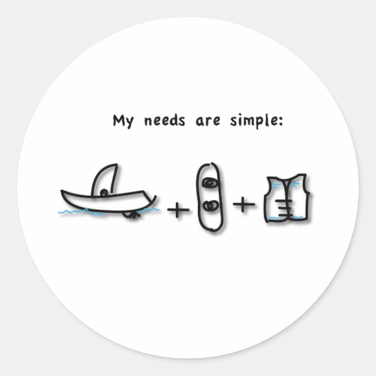Das Boot ist alles, was ich brauche Runder Aufkleber (Vorderseite)
