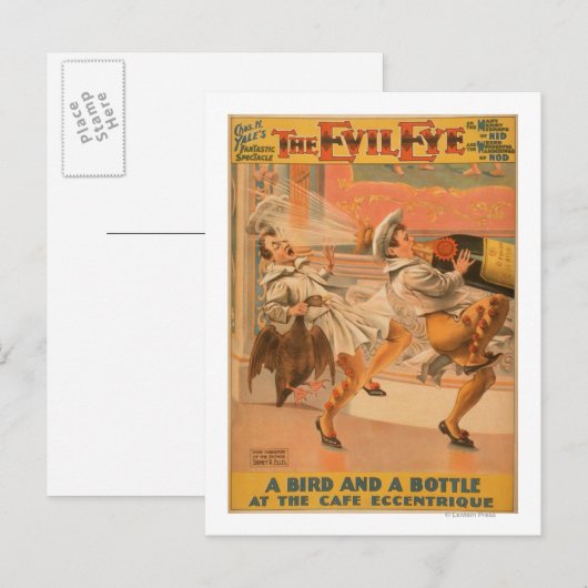 Das böse Auge "A Bird & a Bottle" Theater Postkarte (Vorne/Hinten)