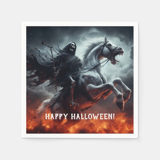 Das böse Blasspferd und das TodesHalloween Serviette (Vorderseite)