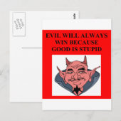 Das Böse triumphiert über das Gute Postkarte (Vorne/Hinten)