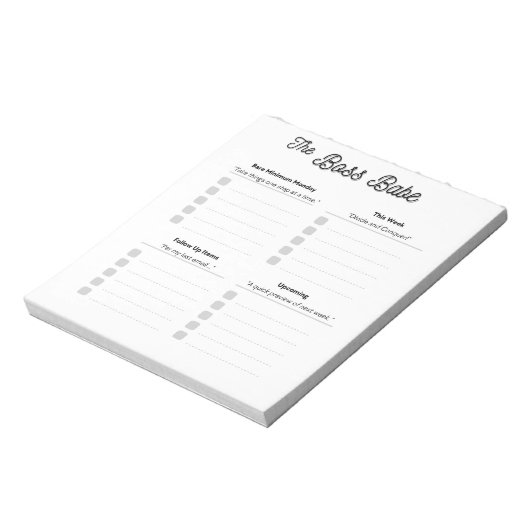 Das Boss-Babe-Notepad Notizblock (Rotiert)