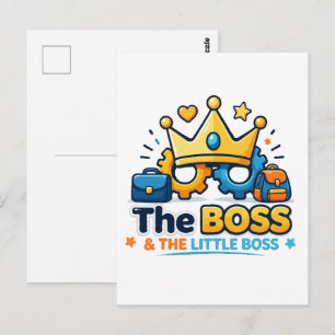 Das Boss und der kleine Boss Matching-Set Postkarte