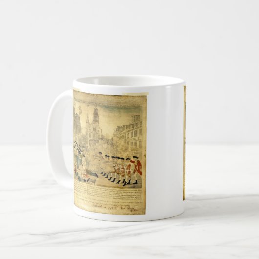 Das Boston-Massaker durch Paul Revere Kaffeetasse (Vorderseite Links)