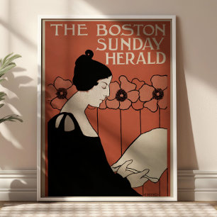 Das Boston Sunday Herald Vintage-Magazincover Poster