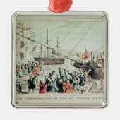 Das Boston-Tee-Party, 1846 Silbernes Ornament (Vorne)