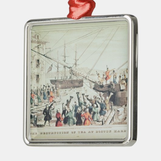Das Boston-Tee-Party, 1846 Silbernes Ornament (Links)