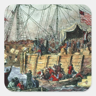 Das Boston-Tee-Party, am 16. Dezember 1773 Quadratischer Aufkleber