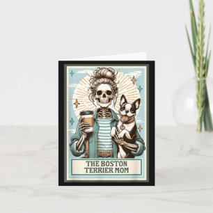 Das Boston-Terrier-Mutter-Skelett-Geschenk Soky-Sa Karte