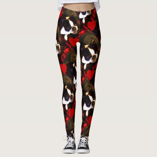 Das Boston-Terrierhundekunst-Leggings des Leggings (Vorderseite)