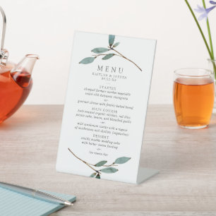 Das Botanische Bliss Wedding Collection Menü Sockelschild