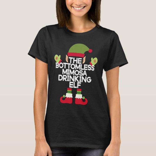 Das "Bottomless Mimosa Drink Elf Brunch Christm T-Shirt (Vorderseite)