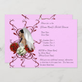 Das Bouquet-Brautparty der Braut Einladung (Vorne/Hinten)