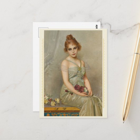 Das Bouquet von Vittorio Matteo Corcos Postkarte (Vorderseite/Rückseite Beispiel)