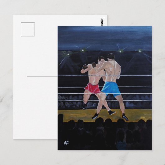 Das Boxer-Gemälde von Alfred Fox Postkarte (Vorne/Hinten)