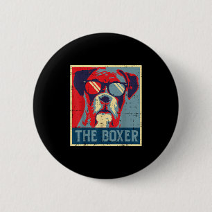 Das Boxer Obama Poster Vintager Tier-Hunde-Liebe Button