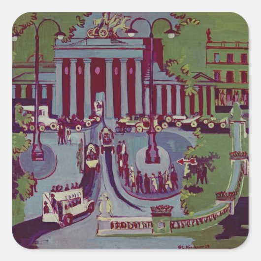 Das Brandenburger Tor, Berlin, 1929 Quadratischer Aufkleber (Vorderseite)