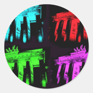 Das Brandenburger Tor-Collage Runder Aufkleber