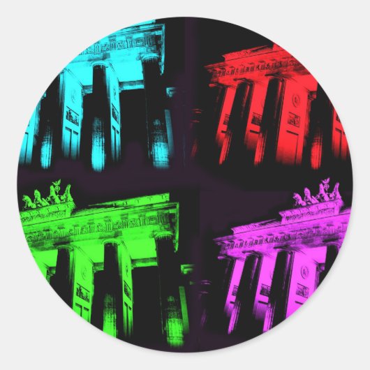 Das Brandenburger Tor-Collage Runder Aufkleber (Vorderseite)