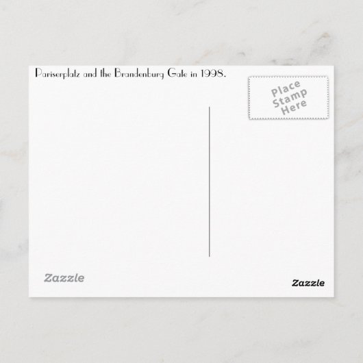 Das Brandenburger Tor Postkarte (Rückseite)