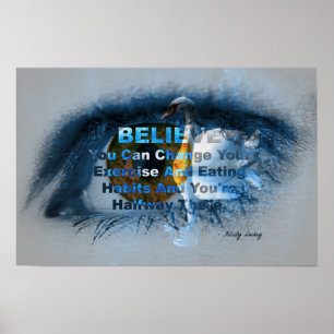 Das braune Auge des Fitness-Glaubens! Poster