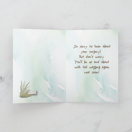 Das braune Cockapoo fühlt sich nach der Operation Karte (Innenseite)