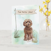 Das braune Cockapoo fühlt sich nach der Operation  Karte (Gelbe Blume)