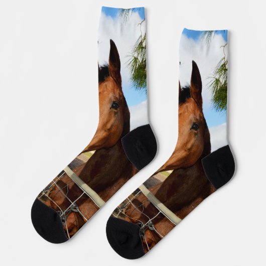 Das braune Pferd hauen, Crew Socken (Linkes Detail)