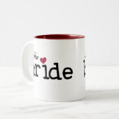 Das Braut-Schwarze mit rotem Herzen Zweifarbige Tasse (Vorderseite Links)