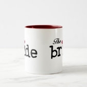 Das Braut-Schwarze mit rotem Herzen Zweifarbige Tasse (Mittel)