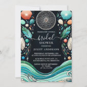 Das Brautparty Aqua Sand gestapelt Einladung (Vorderseite)