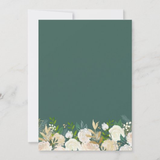 Das Brautparty der Grünen Gold-Blüte der Moderne Einladung (Rückseite)