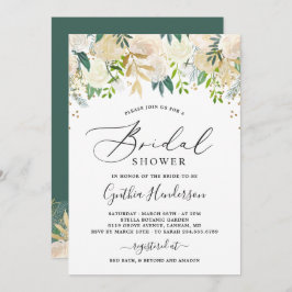 Das Brautparty der Grünen Gold-Blüte der Moderne Einladung