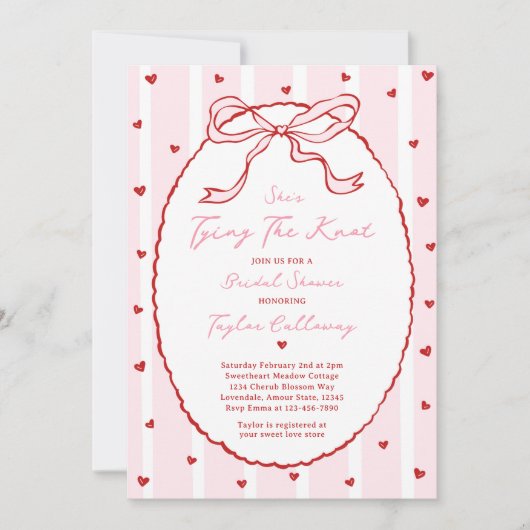 Das Brautparty der "Knot-Bow" Einladung (Vorderseite)