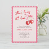 Das Brautparty der Knot-Chic-Koquette-Herry Einladung (Stehend Vorderseite)