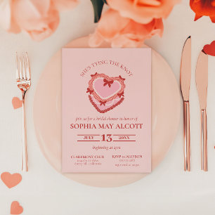 Das Brautparty der Knot-Coquette-Kuchen Einladung