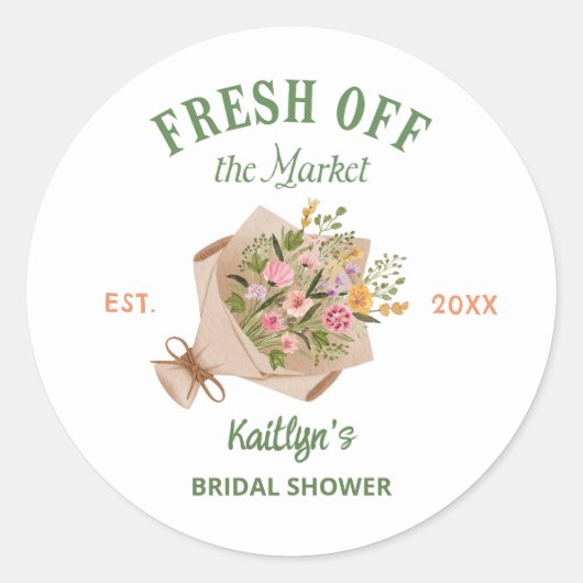 Das Brautparty der Landwirte auf dem Markt Runder Aufkleber (Vorderseite)