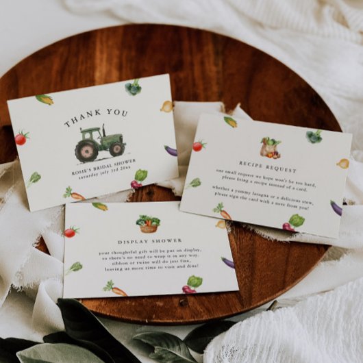 Das Brautparty der Marktrezeptkarte Begleitkarte