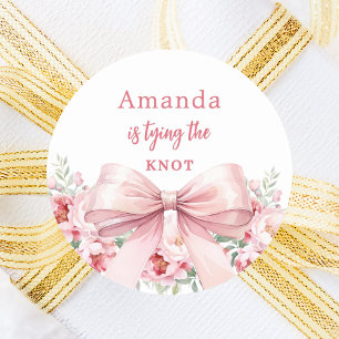 Das Brautparty der Rosa Blütenknöpfe koppeln Runder Aufkleber