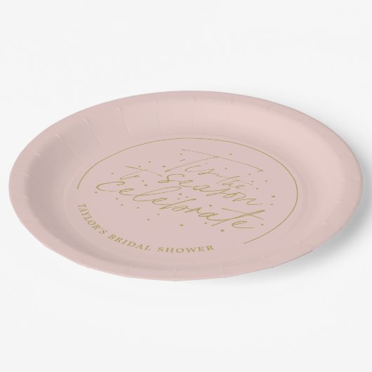 Das Brautparty der Saison Taupe Pappteller (Schrägansicht)