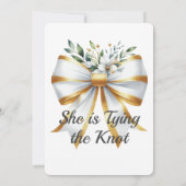 Das Brautparty der weißen Bow-Blüte des Knotens Einladung (Rückseite)